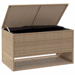 vidaXL Scatola per Cuscini da Esterno Beige 100x55x55,5 cm Polyrattan - Vista aggiuntiva 3