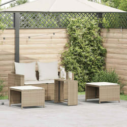 Vidaxl - Set Divano da Giardino 5 pz con Cuscini Beige in Polyrattan