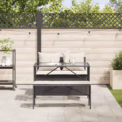 vidaXL Set da Pranzo da Giardino 3 pz con Cuscini Nero in Polyrattan - Vista aggiuntiva 3