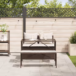 vidaXL Set da Pranzo da Giardino 3pz con Cuscini in Polyrattan Marrone - Vista aggiuntiva 3