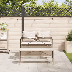 vidaXL Set da Pranzo da Giardino 3 pz con Cuscini Beige in Polyrattan - Vista aggiuntiva 3