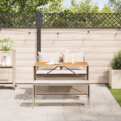 vidaXL Set da Pranzo da Giardino 3 pz con Cuscini Beige in Polyrattan - Vista aggiuntiva 3