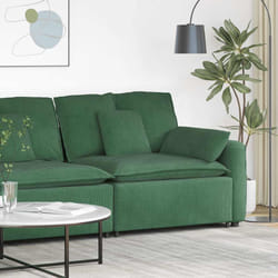 vidaXL Modulo Terminale Bracciolo Divano Modulare con Cuscini Verde Scuro 100 cm