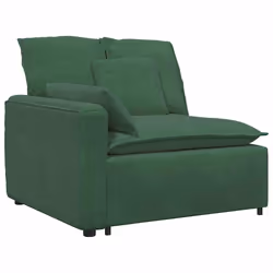 vidaXL Modulo Terminale Bracciolo Divano Modulare con Cuscini Verde Scuro 100 cm - Vista aggiuntiva 2