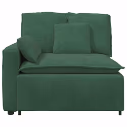 vidaXL Modulo Terminale Bracciolo Divano Modulare con Cuscini Verde Scuro 100 cm - Vista aggiuntiva 3