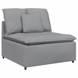 vidaXL Modulo Centrale Divano Modulare con Cuscini Grigio Chiaro 100cm - Vista aggiuntiva 2