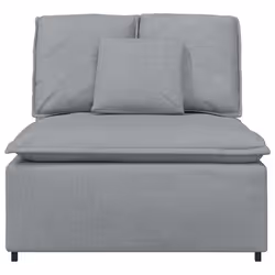vidaXL Modulo Centrale Divano Modulare con Cuscini Grigio Chiaro 100cm - Vista aggiuntiva 3