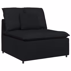 vidaXL Modulo Centrale Divano Modulare con Cuscini Nero 100 cm - Vista aggiuntiva 2