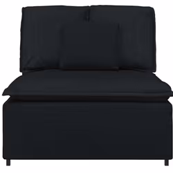 vidaXL Modulo Centrale Divano Modulare con Cuscini Nero 100 cm - Vista aggiuntiva 3