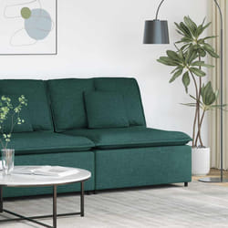 vidaXL Modulo Centrale Divano Modulare con Cuscini Verde Scuro 100 cm