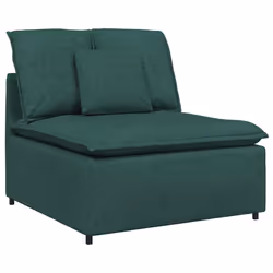 vidaXL Modulo Centrale Divano Modulare con Cuscini Verde Scuro 100 cm - Vista aggiuntiva 2
