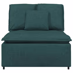 vidaXL Modulo Centrale Divano Modulare con Cuscini Verde Scuro 100 cm - Vista aggiuntiva 3