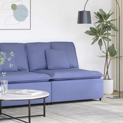 vidaXL Modulo Centrale Divano Modulare con Cuscini Blu Jeans 100 cm