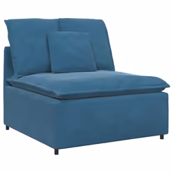 vidaXL Modulo Centrale Divano Modulare con Cuscini Blu 100 cm - Vista aggiuntiva 2