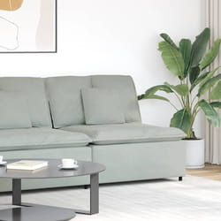 vidaXL Modulo Centrale Divano Modulare con Cuscini Grigio Chiaro 100cm