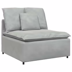 vidaXL Modulo Centrale Divano Modulare con Cuscini Grigio Chiaro 100cm - Vista aggiuntiva 2