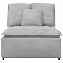 vidaXL Modulo Centrale Divano Modulare con Cuscini Grigio Chiaro 100cm - Vista aggiuntiva 3