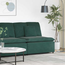 vidaXL Modulo Centrale Divano Modulare con Cuscini Verde Scuro 100 cm