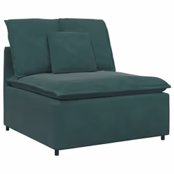 vidaXL Modulo Centrale Divano Modulare con Cuscini Verde Scuro 100 cm - Vista aggiuntiva 2