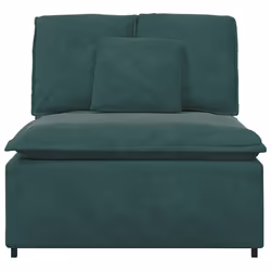 vidaXL Modulo Centrale Divano Modulare con Cuscini Verde Scuro 100 cm - Vista aggiuntiva 3
