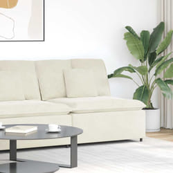 vidaXL Modulo Centrale Divano Modulare con Cuscini Crema 100 cm