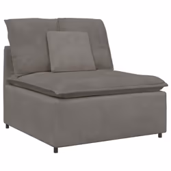 vidaXL Modulo Centrale Divano Modulare con Cuscini Grigio Chiaro 100cm - Vista aggiuntiva 2