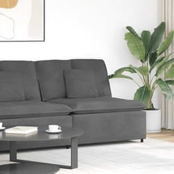 vidaXL Modulo Centrale Divano Modulare con Cuscini Grigio Scuro 100 cm