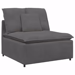 vidaXL Modulo Centrale Divano Modulare con Cuscini Grigio Scuro 100 cm - Vista aggiuntiva 2