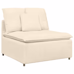 vidaXL Modulo Centrale Divano Modulare con Cuscini Crema 100 cm - Vista aggiuntiva 2