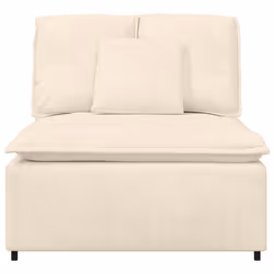 vidaXL Modulo Centrale Divano Modulare con Cuscini Crema 100 cm - Vista aggiuntiva 3