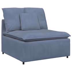 vidaXL Modulo Centrale Divano Modulare con Cuscini Blu 100 cm - Vista aggiuntiva 2