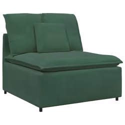 vidaXL Modulo Centrale Divano Modulare con Cuscini Verde Scuro 100cm - Vista aggiuntiva 2