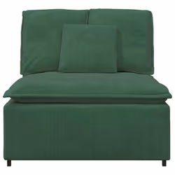 vidaXL Modulo Centrale Divano Modulare con Cuscini Verde Scuro 100cm - Vista aggiuntiva 3