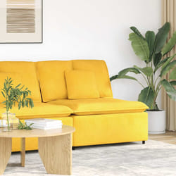 vidaXL Modulo Centrale Divano Modulare con Cuscini Giallo Chiaro 100cm