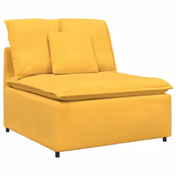 vidaXL Modulo Centrale Divano Modulare con Cuscini Giallo Chiaro 100cm - Vista aggiuntiva 2