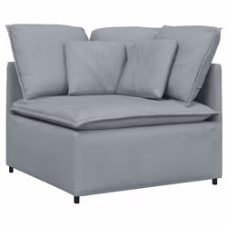 vidaXL Modulo Angolare Divano Modulare con Cuscini Grigio Chiaro 100cm - Vista aggiuntiva 2