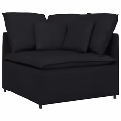 vidaXL Modulo Angolare Divano Modulare con Cuscini Nero 100 cm - Vista aggiuntiva 2