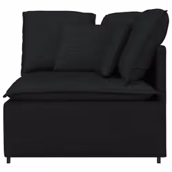 vidaXL Modulo Angolare Divano Modulare con Cuscini Nero 100 cm - Vista aggiuntiva 3