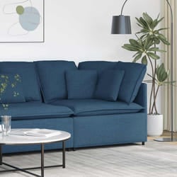 vidaXL Modulo Angolare Divano Modulare con Cuscini Blu 100 cm