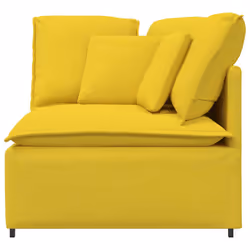 vidaXL Modulo Angolare Divano Modulare con Cuscini Giallo Chiaro 100cm - Vista aggiuntiva 3