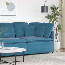 vidaXL Modulo Angolare Divano Modulare con Cuscini Blu 100 cm