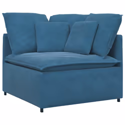 vidaXL Modulo Angolare Divano Modulare con Cuscini Blu 100 cm - Vista aggiuntiva 2