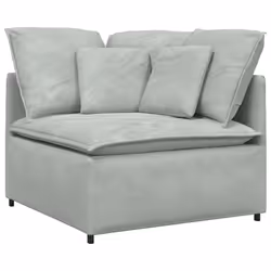 vidaXL Modulo Angolare Divano Modulare con Cuscini Grigio Chiaro 100cm - Vista aggiuntiva 2