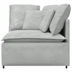vidaXL Modulo Angolare Divano Modulare con Cuscini Grigio Chiaro 100cm - Vista aggiuntiva 3