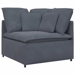 vidaXL Modulo Angolare Divano Modulare con Cuscini Grigio Scuro 100 cm - Vista aggiuntiva 2