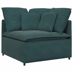 vidaXL Modulo Angolare Divano Modulare con Cuscini Verde Scuro 100 cm - Vista aggiuntiva 2