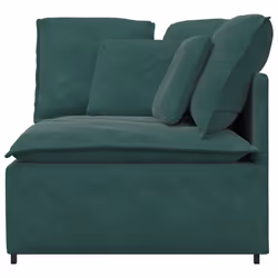 vidaXL Modulo Angolare Divano Modulare con Cuscini Verde Scuro 100 cm - Vista aggiuntiva 3