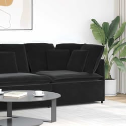 vidaXL Modulo Angolare Divano Modulare con Cuscini Nero 100 cm
