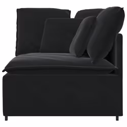 vidaXL Modulo Angolare Divano Modulare con Cuscini Nero 100 cm - Vista aggiuntiva 3