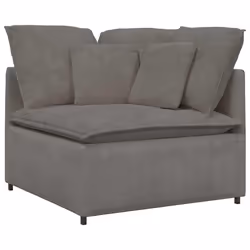 vidaXL Modulo Angolare Divano Modulare con Cuscini Grigio Chiaro 100cm - Vista aggiuntiva 2